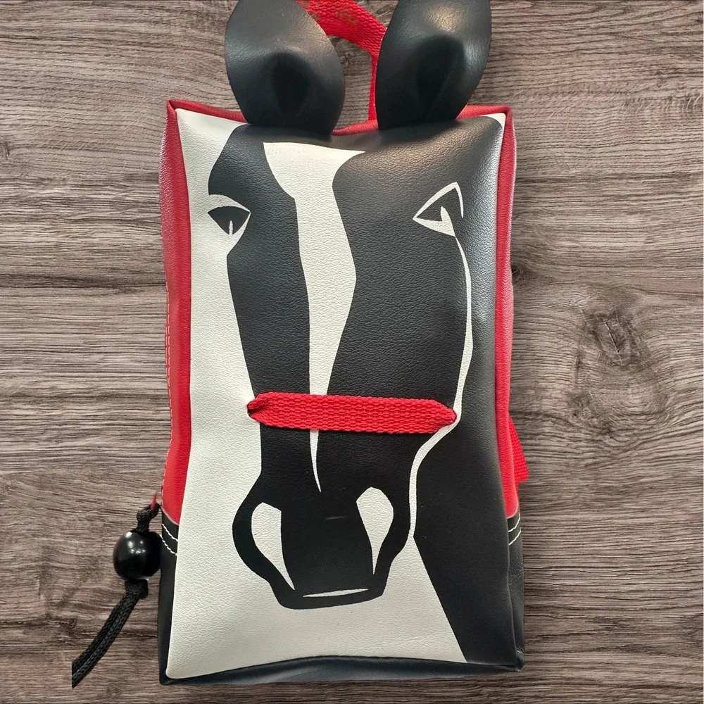 Little Packrats Mini Horse Backpack Zip‎ Closure Red Black White